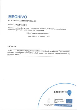MEGHÍVÓ, Ifjúsági Klub, 2020.07.03.-1