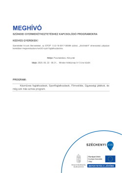 MEGHÍVÓ, Szünidei programok, 2020.06.22-08.31., PDF-1