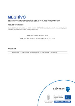 MEGHÍVÓ, Szünidei programok, 2020.10.26-30., PDF-1