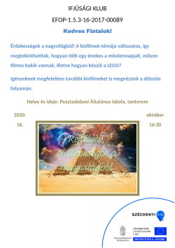 PLAKÁT, Ifjúsági Klub, 2020.10.16.-1