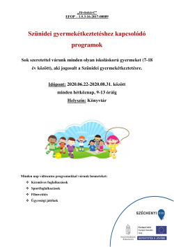 PLAKÁT, Szünidei programok, 2020.06.22-08.31., PDF-1