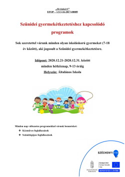 PLAKÁT, Szünidei programok, 2020.12.21-31.-1